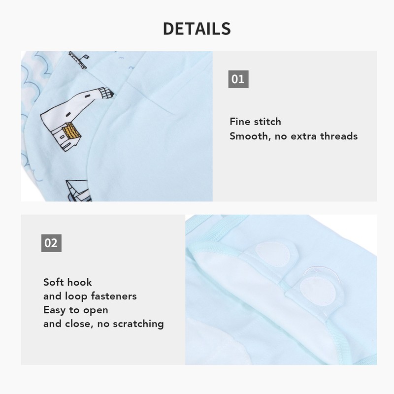 3pcs Baby Swaddle Sleep Sacks Cotton Swaddle Blanket for 0
