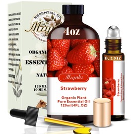 Strawberry Essential Oil-Strawberry Fragrance Oil 4.33oz (130ml)-100% Pure Natural Scent for Diffusers, Candles, Soap Making & Aromatherapy-Relaxing Home & Gift Essential Oil for Bath, Massage