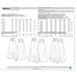 McCall Pattern Company M6954 Misses' Dresses, Size Y "XSM-SML-MED"