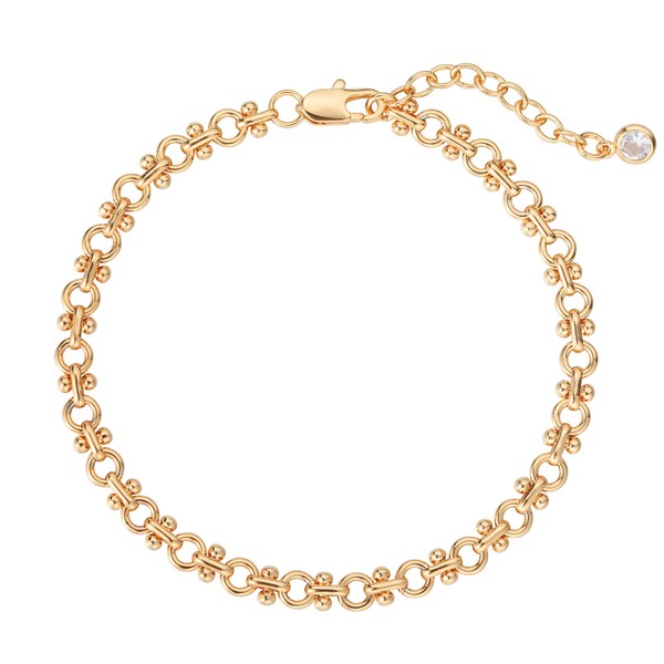 Dremmy Studios Gold Bracelet for Women 14K Gold Plated Round