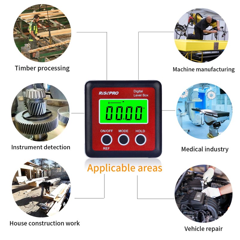 RISEPRO Digital Level Box Angle Gauge Protractor Inclinometer Bevel Box