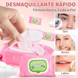 Toallitas Desmaquillantes, Toallas Desmaquillantes Hidratantes para Rostro y Ojos Para Todo Tipo de Piel | Toallitas de Limpieza Facial, Limpia y nutre, remueve maquillaje a prueba de agua | 30 Pzs