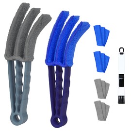 Vicloon Blinds Cleaning Brush, Pack of 2 Duster for Blinds, with 4 Microfibre Cleaning Cloth and Mini Window Cleaning Brush, for Roller Shutters, Air Conditioners and Electric Fans
