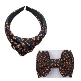 J&J Boutiques Candy Corn Knotted Headband and kids Headwrap - Mom and Me/Big sister and baby sister