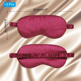 PATIKIL Silk Sleep Mask, 2 Pack Soft Satin Eye Protective Mask Blackout Eye Cover with Elastic Straps for Side Sleeping Women Men Travel, Burgundy