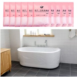 R&H Bath Tub Covers, Disposable Bathtub Covers for Salon, Hotel, Home, 10 Pack, Lightweight, Portable, Convenient for Bathtubs, Bathtubs, Traveling (Set of 10)