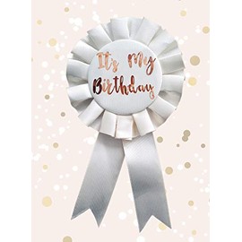 Alandra Birthdays RGB Cream & Rose Gold Metallic Birthday Rosette