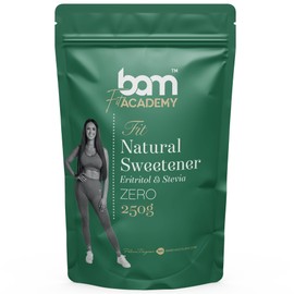 BAM FIT Natural Table Sweetener, Calorie Free Sugar Substitute, with Erythritol and Stevia, 250 g