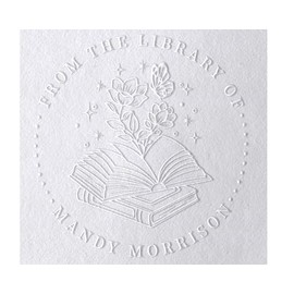 Custom Book Stamp Library Embosser Rubber Self Ink Wood Name Stamp (Book Stamp)