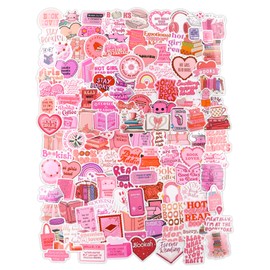 WEDAMOO 120 Pcs Pink Bookish Stickers, Stickers Aesthetic, Kindle Stickers Booktok, Book Stickers, Reading Stickers, Aesthetic Waterproof Vinyl Decals, Kindle Stickers for Scrapbook Journal Laptop