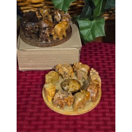 Carved Soapstone Elephant Circle Trunks Up Incense Stick Cone Holder Decor New