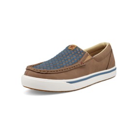 Twisted X Men's Slip-On Kicks, Moc Toe, Toasted Coconut & Blue Steel, 10.5 M