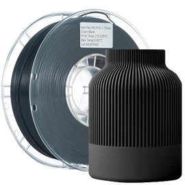 PLA 3D Printer Filament 1.75mm ±0.03mm 2.2lbs - Basic Colors | High Precision Smooth Flow, Eco-Friendly + Universal Printer Compatible:_Black