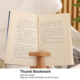 Jonlaki - Marcador de Madera para Pulgar para Lectura Ergonómica con una Sola Mano, Regalo Perfecto para Amantes de los Libros para Leer con Manos Lib