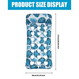 Pool Hammocks for Adult,Inflatable Pool Floats 4 in 1,Inflatable Pool Lounger with Headrest,PVC Water Floating Hammock,70x39 in Lilo Floats Rafts,Swimming Pool Float Chair for Summer Beach (BLUE)