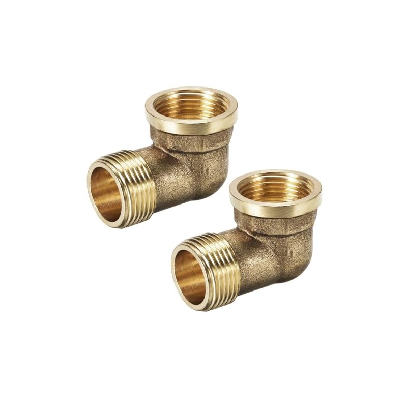 TA-VIGOR 2Pcs Brass Pipe Fitting 90 Degree Elbow 3/4 BSP