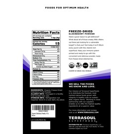 Terrasoul Superfoods Organic Elderberry Powder, 4 Oz - Freeze-Dried, Antioxidants, Immunity (Cold and Flu)
