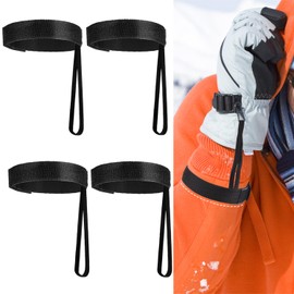 DILUSILK 4pcs Anti-Lost Ski Glove Wrist Straps,Ski Glove Leashes, Glove Straps Reflective Wrist Leashes Handcuffs Adjustable Non Lost Wrist Straps for Ski Outdoor Sports Glove Hanging Accessories