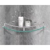 ArgenMex Set Baño 3 Repisas Esquineras Cristal + Toallero Doble