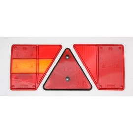 Westfalia Light Lens Set - Left - Trailer Rear Reflector Light Lens + Fog Lens / Dimensions: 95/215/70 mm