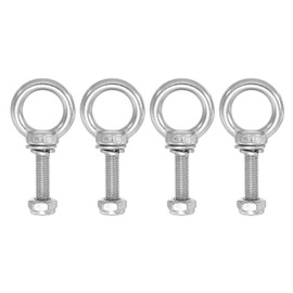 PATIKIL Lifting Shoulder Eye Bolts, M10x40 304 Stainless Steel Male Thread with Hex Screw Nut Gasket Flat Washer for Hanging Securing Chain Wire Rope, 4 Sets