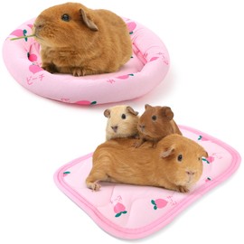 KAMA BRIDAL 2 Pack Guinea Pig Bed and Mat Rabbit Summer Bedding Cooling Pet Mat for Small Animal Kitten Ferret Chihuahua Puppy