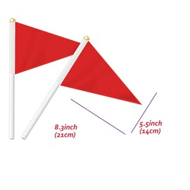 25 PCS Red Triangle Handheld Small Flag, Pure Blank Tri-Angle Flags Hand held Mini Decor Decoration Banner