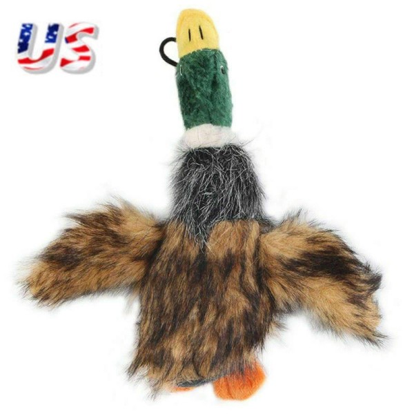 Unbranded Funny Pet Squeaky Duck Squeaker Plush Mallard Sound Play