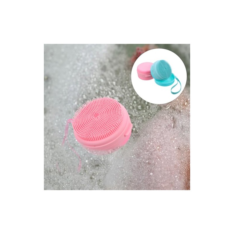 2 Cepillos de Silicona Exfoliante Corporal y Funda Protectora para