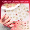 Gold Nail Charms, Cherry Crown Heart Snake Star Bow Butterfly