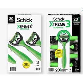 Schick Xtreme 3 Sensitive Skin Razors - Flexible Blades with Aloe Fights Razor Burn , 20 Count (Pack of 1)