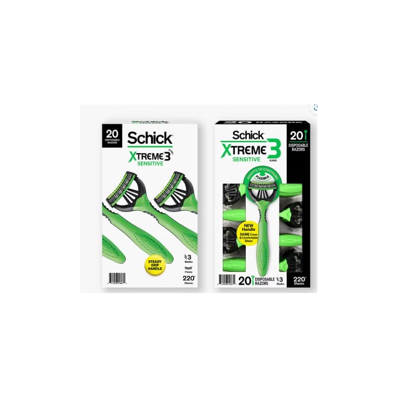 Schick Xtreme 3 Sensitive Skin Razors - Flexible Blades with