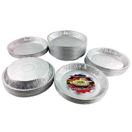 PACTOGO 12" Aluminum Foil Pie Pan Extra-Deep Disposable Tin Plates (Pack of 100)