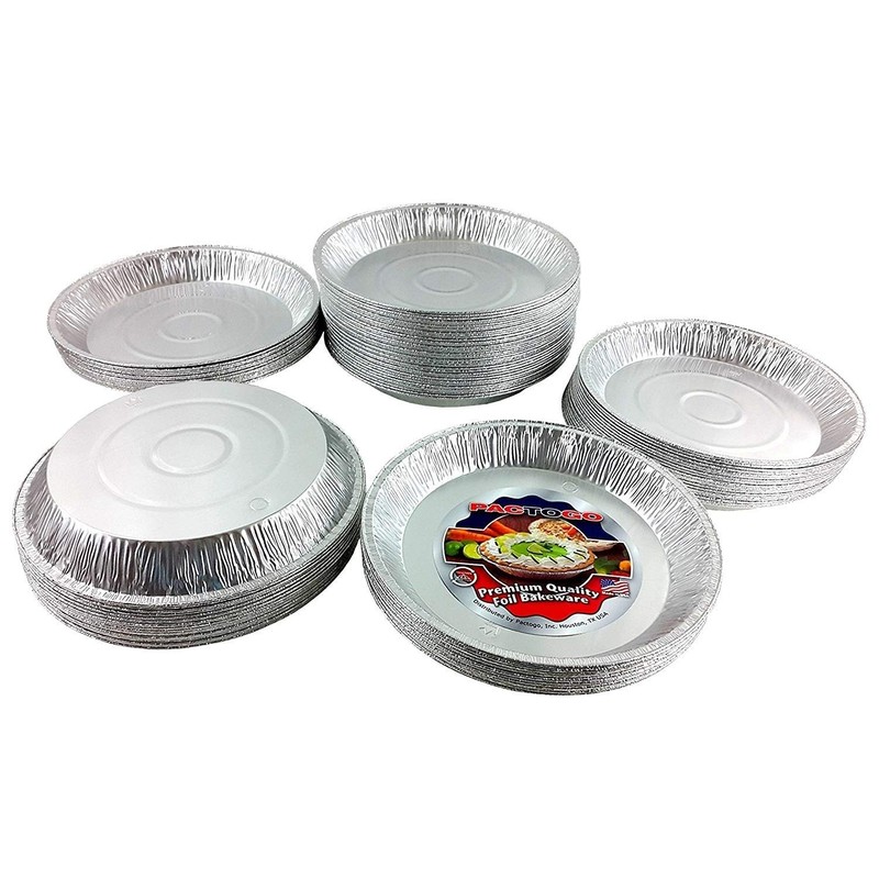 PACTOGO 12" Aluminum Foil Pie Pan Extra-Deep Disposable Tin Plates