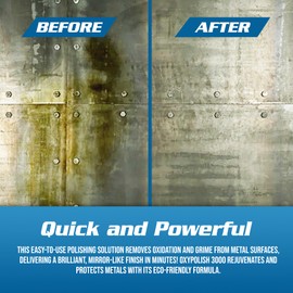 OxyPolish 3000 - Metal Stain and Oxidation Remover, for Stainless Steel, Aluminum, Chrome, Removes Water Stains, Oxidation, Corrosion with Minimal Effort, Heavy-Duty Cleaner and Restorer - 1 Gallon