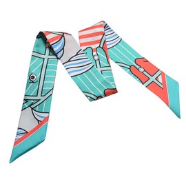 JERLA 100% Mulberry silk Scarf Head Hair Ribbon Handbag Handle wrap Tie Bundle Neckerchief Scarf for women