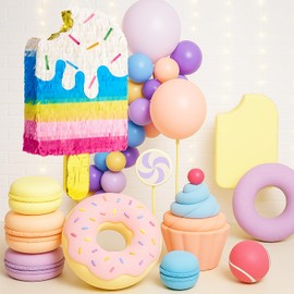 WERNNSAI Ice Cream Piñata - Sweet Summer Birthday Party Decorations Kids Colorful Popsicle Pinata with Blindfold and Bat for Summer Ice Cream Party Supplies Baby Shower Carnival Game