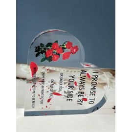 Acrylic Heart Plaque Inspirational Quotes Romantic Gift for Girlfriend Boyfriend Lover Gift for Wedding Birthday Anniversary Table Decoration (love)