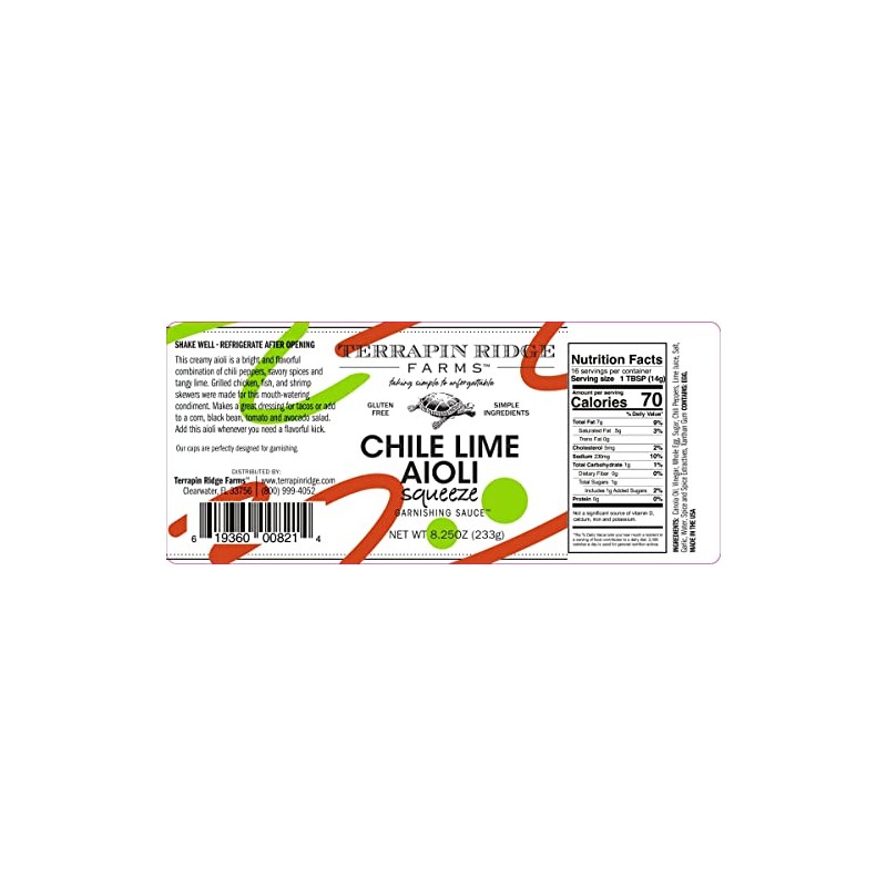 Terrapin Ridge Farms Chile Lime Aioli Garnishing Sauce – Two