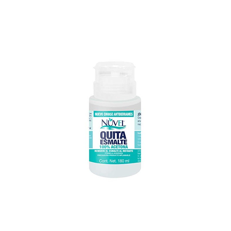 Nuvel Quita Esmalte 100% Acetona, Ideal para Remover Esmalte en