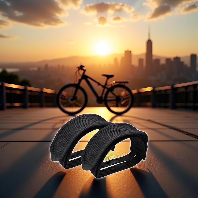 1 Pairs Bike Pedal Straps, Black Bicycle Feet Straps Cycling