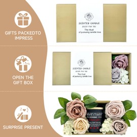 Rose Scented Candle 8oz with Gift Box – Anniversary, Wedding, Christmas, Birthday Gifts for Him, Her, Couples – Romantic Soy Wax Candle for Home Decor – Long-Lasting Aroma
