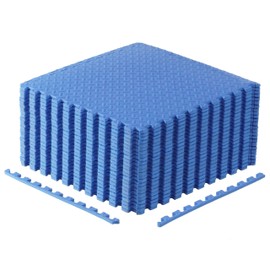 CAP Barbell 1/2-Inch Interlocking EVA Foam Exercise Puzzle Mats - 4 Pack | 24" x 24" x 1/2" | Diamond Pattern - Blue