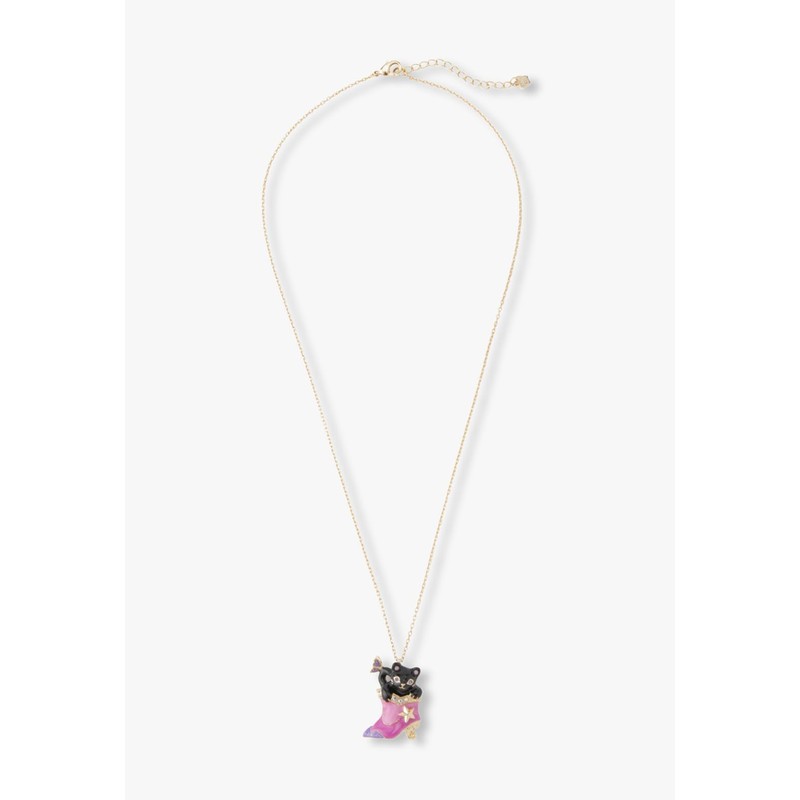 Anna Sui SAMN201455XD Black Cat Motif Necklace, Metal, No Gemstone