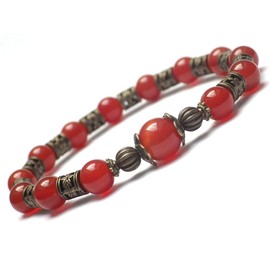 Vintage style bracelet for women in red carnelian