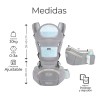 Cangurera Portabebé Mochila Multifuncional Con Asiento Bebé Color Gris