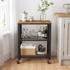 VASAGLE BRYCE Serving Cart, 3-Tier Kitchen Utility Cart on Wheels