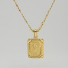 1 Piece A-Z Letter Square Pendant Necklace, Statement Trend Geometric