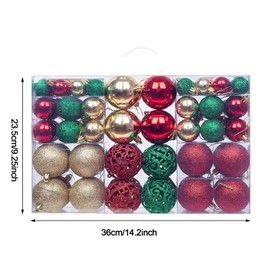 NJN 100pcs Christmas Ball Ornaments, Shatterproof Christmas Ornaments Set with Hand-held Gift Package for Xmas Tree Red Green and Gold