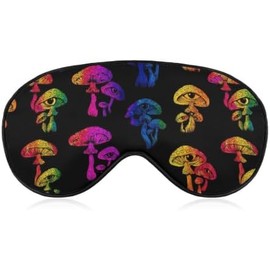 Soft Travel Sleep Eye Mask, Compact Lightweight Accessory for Travel and Daily Use - Magic Mushrooms Sleep Mask Eye